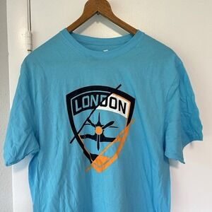 London Overwatch League London Spitfire Blue Teal Tee Shirt Size L NWOT